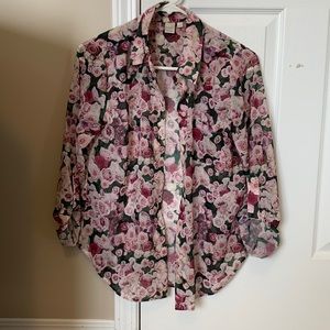 Twik by Simons Floral Button Up Blouse Size XS EUC